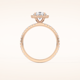 0.72 CT Round Shaped Halo & Pave Moissanite Engagement Ring
