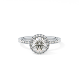 Round Halo & Pave Lab Grown Diamond Engagement Ring