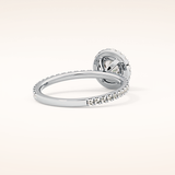 0.72 CT Round Shaped Halo & Pave Moissanite Engagement Ring