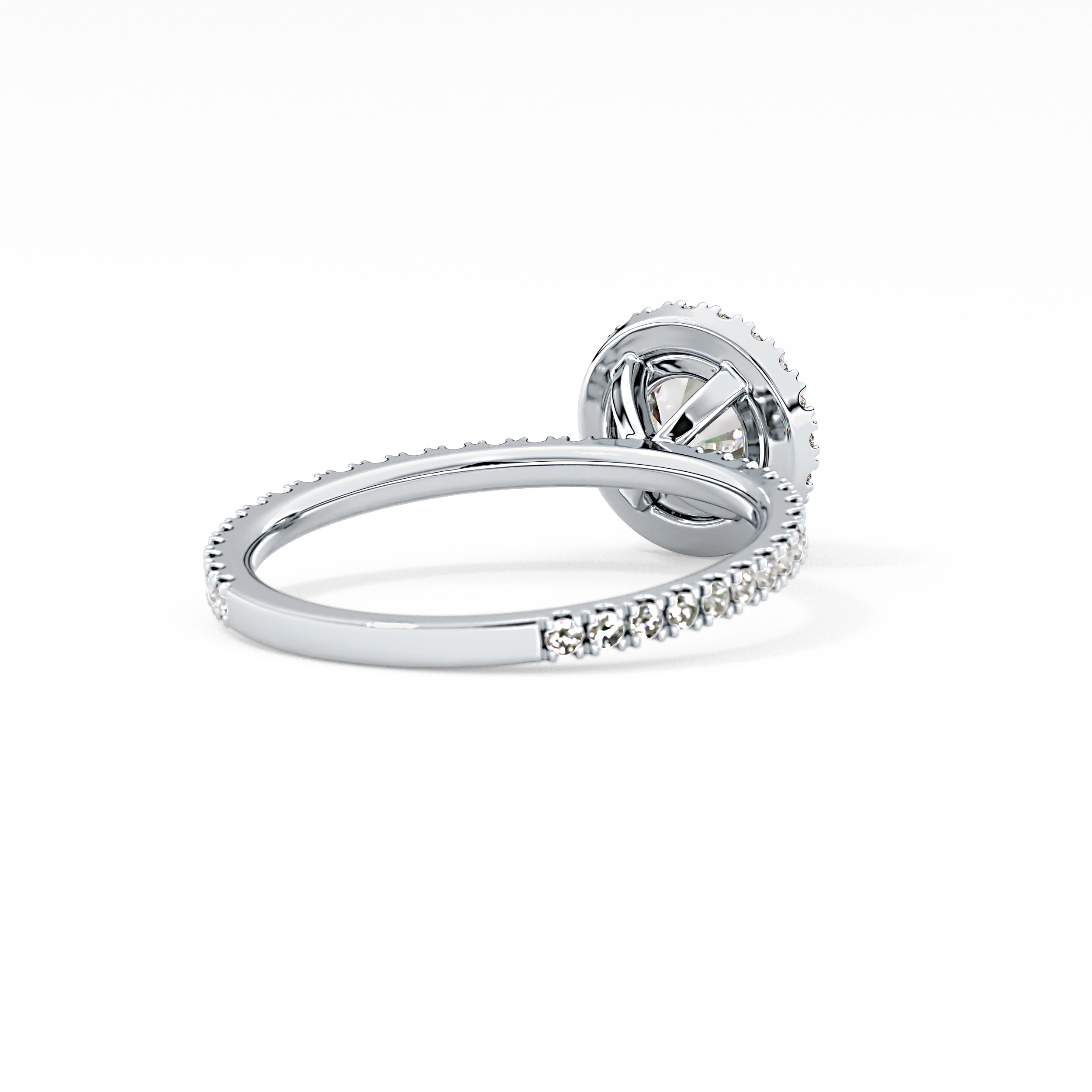 Round Halo & Pave Lab Grown Diamond Engagement Ring