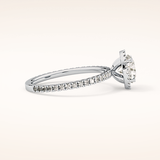 0.72 CT Round Shaped Halo & Pave Moissanite Engagement Ring