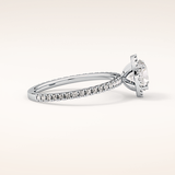 0.72 CT Round Shaped Halo & Pave Moissanite Engagement Ring