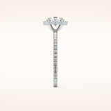 0.72 CT Round Shaped Halo & Pave Moissanite Engagement Ring