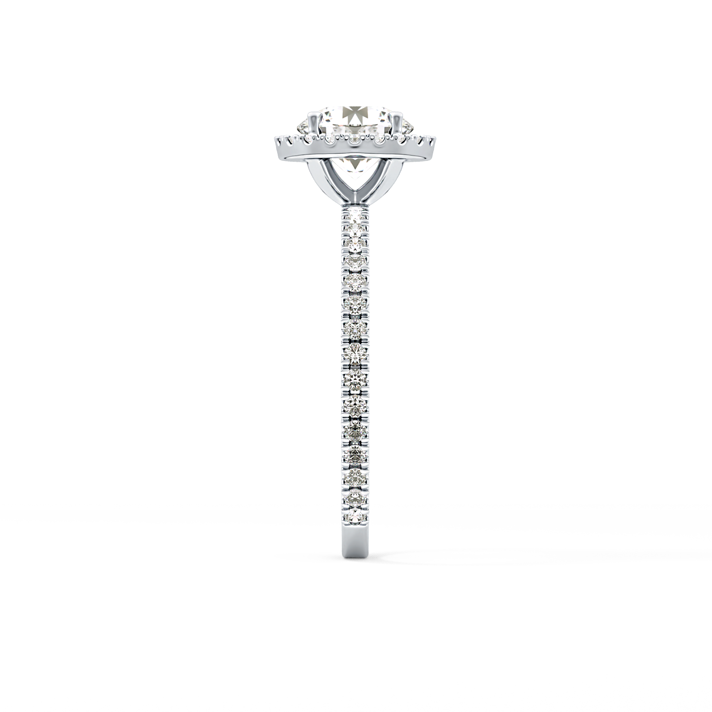 Round Halo & Pave Lab Grown Diamond Engagement Ring