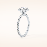 0.72 CT Round Shaped Halo & Pave Moissanite Engagement Ring