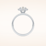0.72 CT Round Shaped Halo & Pave Moissanite Engagement Ring