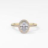 Oval Halo & Pave Lab Grown Diamond Engagement Ring
