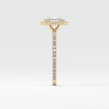 Oval Halo & Pave Lab Grown Diamond Engagement Ring