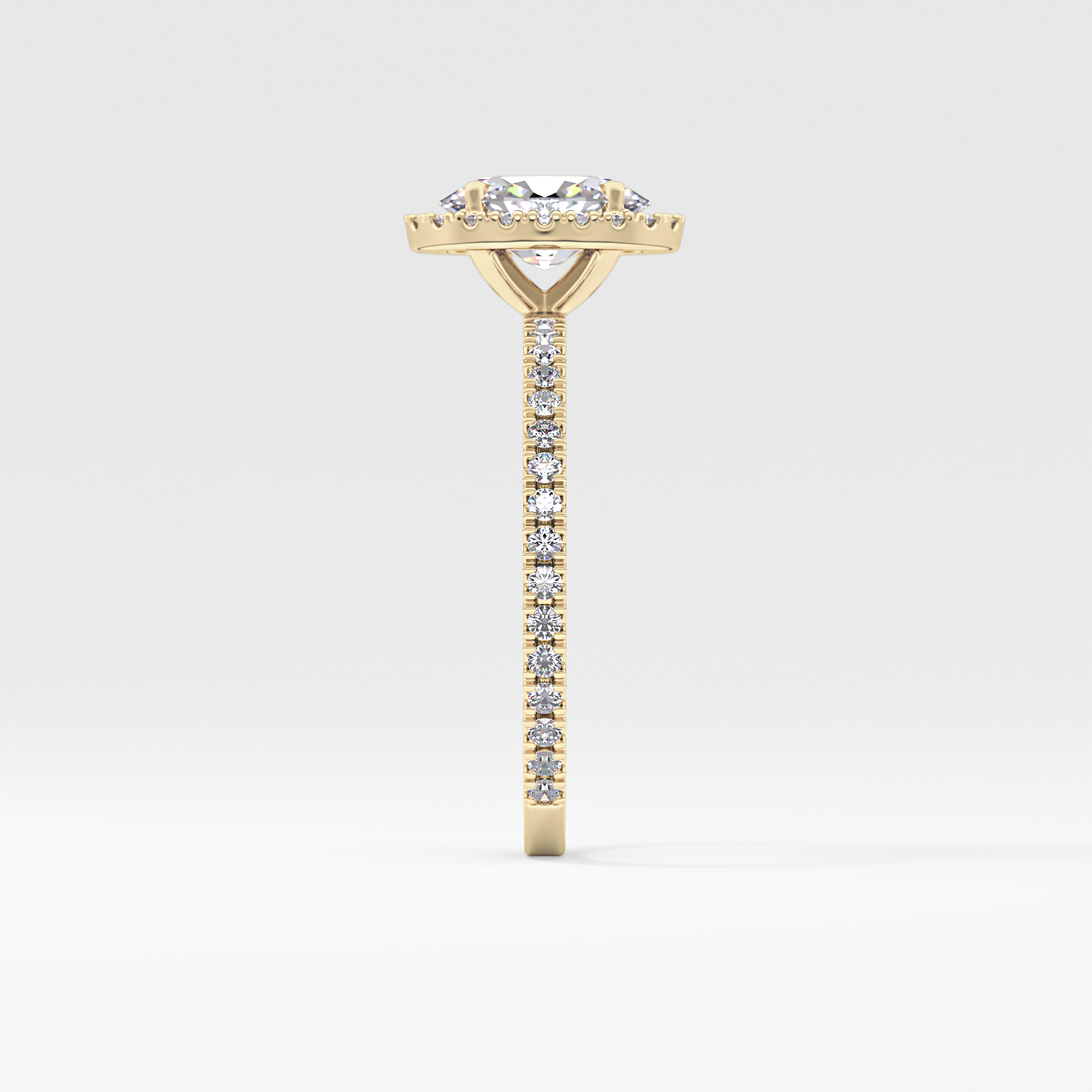 Oval Halo & Pave Lab Grown Diamond Engagement Ring