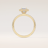 0.91 CT Oval Shaped Halo & Pave Moissanite Engagement Ring