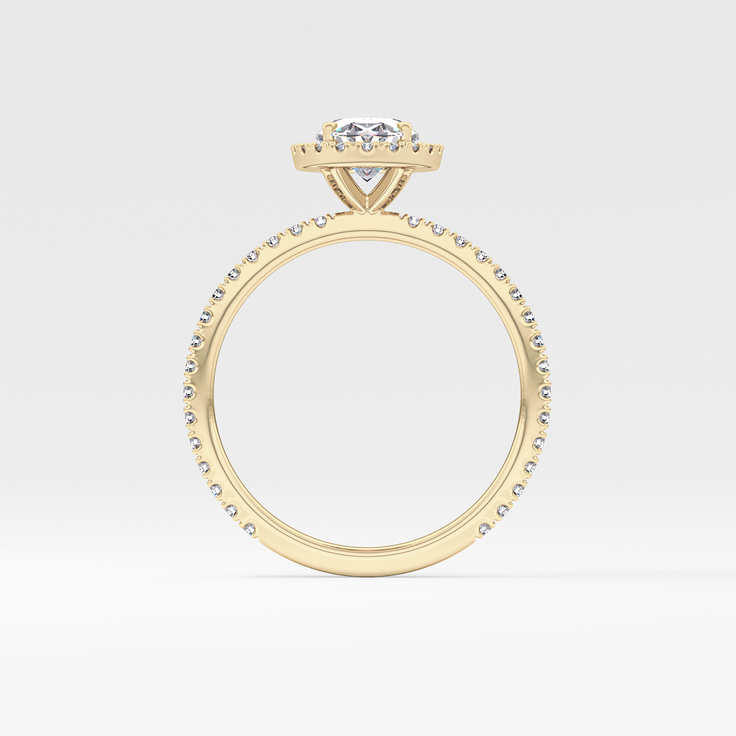 Oval Halo & Pave Lab Grown Diamond Engagement Ring