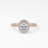 Oval Halo & Pave Lab Grown Diamond Engagement Ring