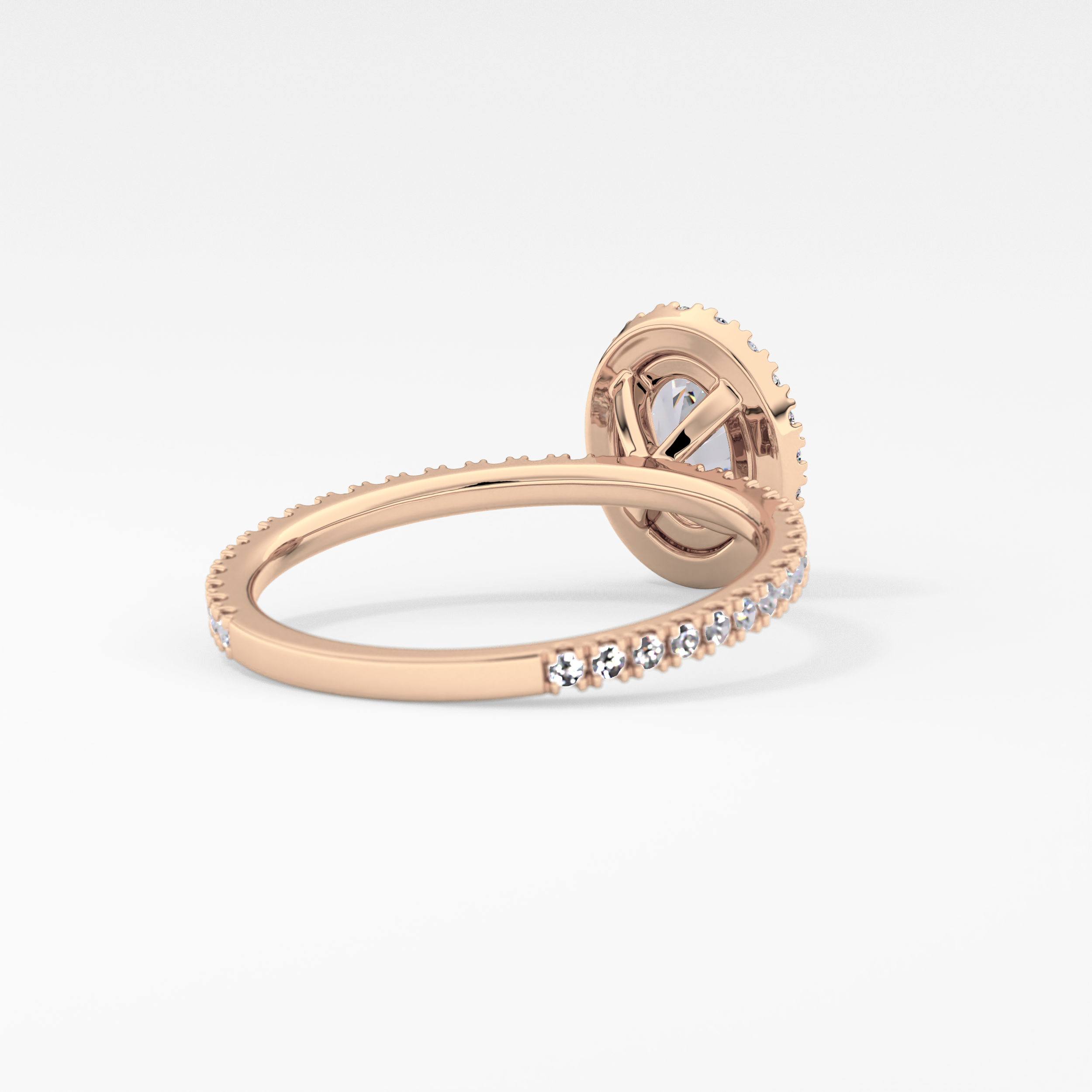 Oval Halo & Pave Lab Grown Diamond Engagement Ring