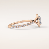 0.91 CT Oval Shaped Halo & Pave Moissanite Engagement Ring
