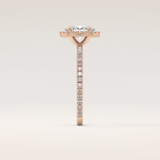 0.91 CT Oval Shaped Halo & Pave Moissanite Engagement Ring