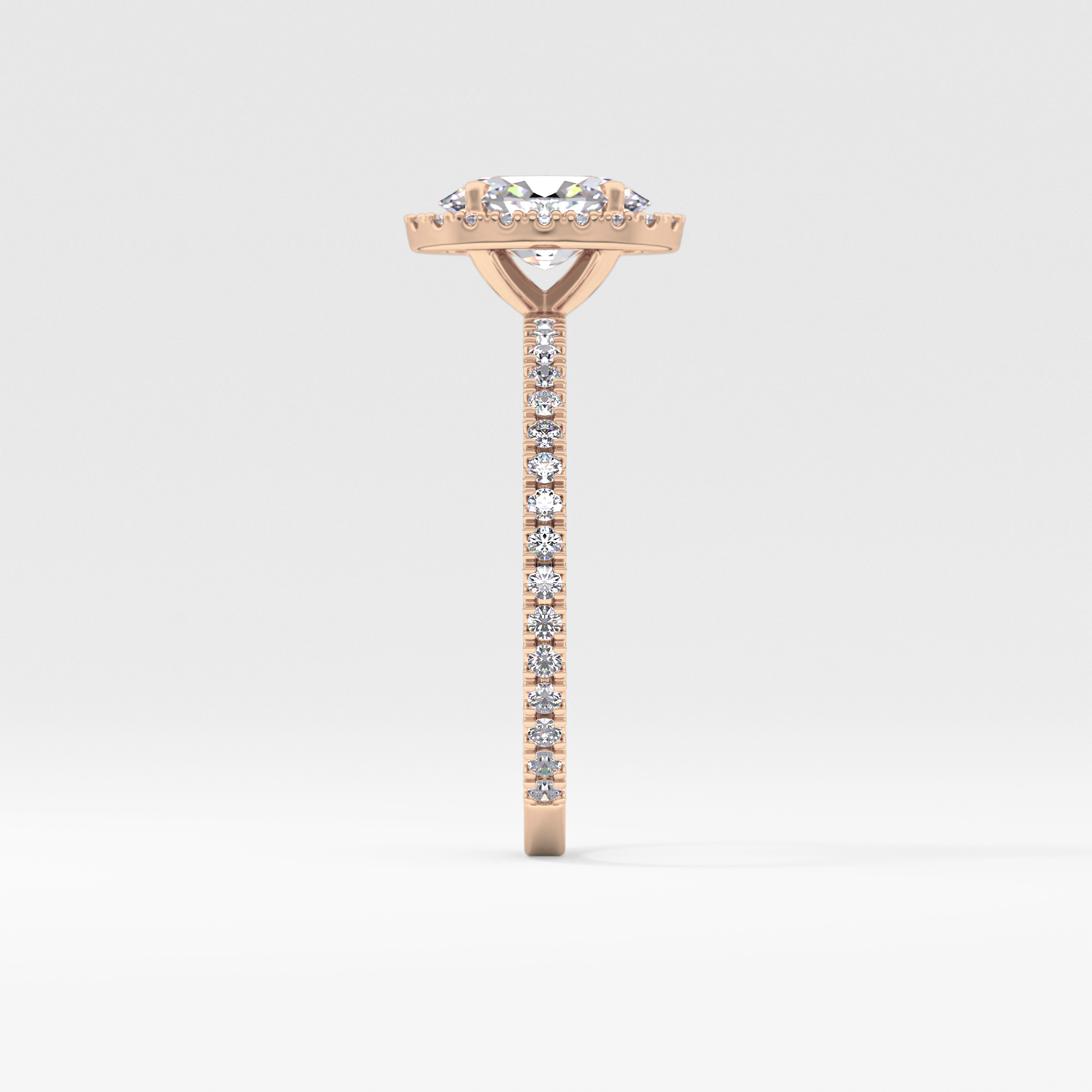 Oval Halo & Pave Lab Grown Diamond Engagement Ring