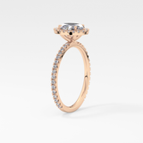 Oval Halo & Pave Lab Grown Diamond Engagement Ring
