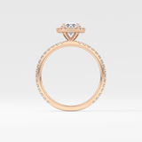 Oval Halo & Pave Lab Grown Diamond Engagement Ring