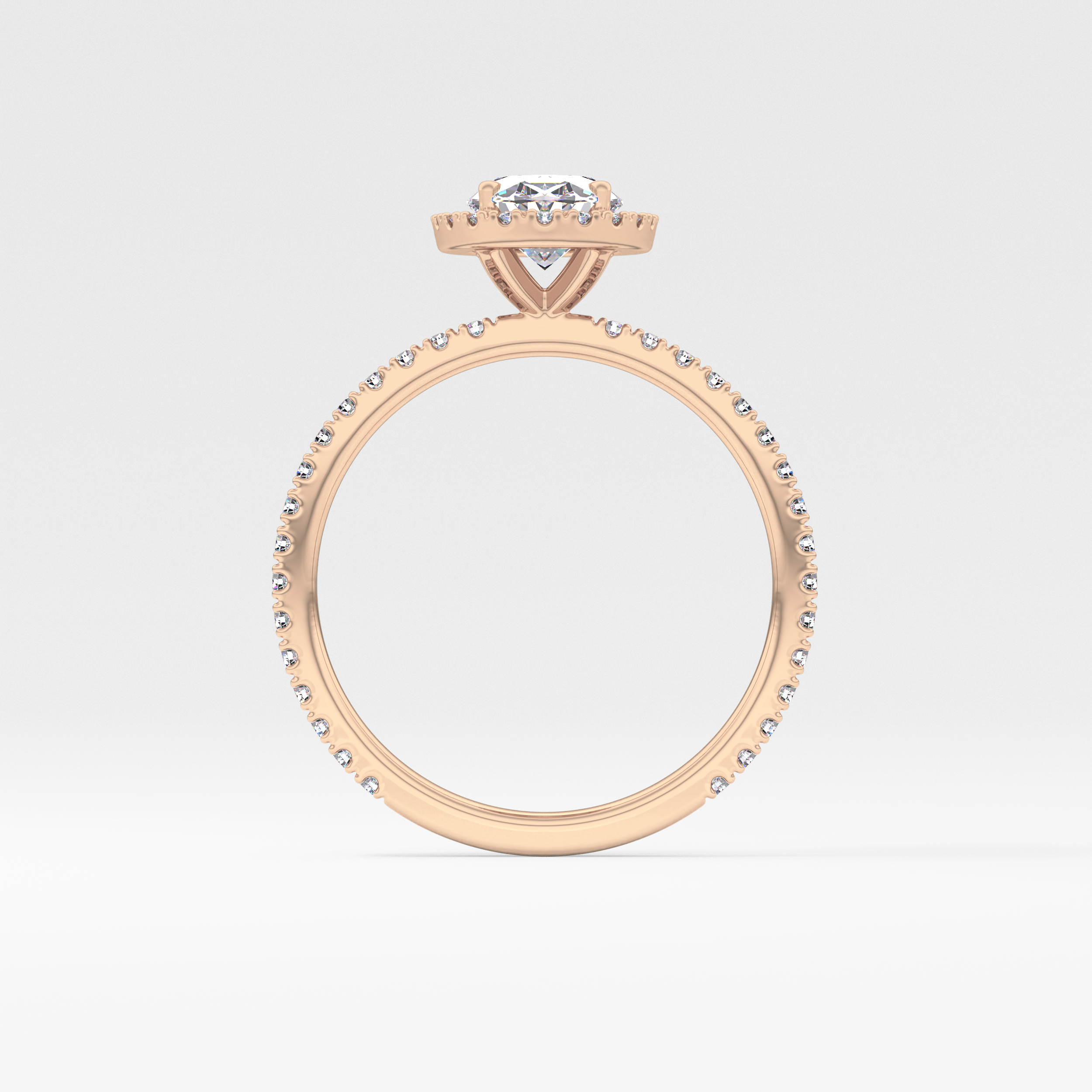 Oval Halo & Pave Lab Grown Diamond Engagement Ring