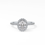 Oval Halo & Pave Lab Grown Diamond Engagement Ring