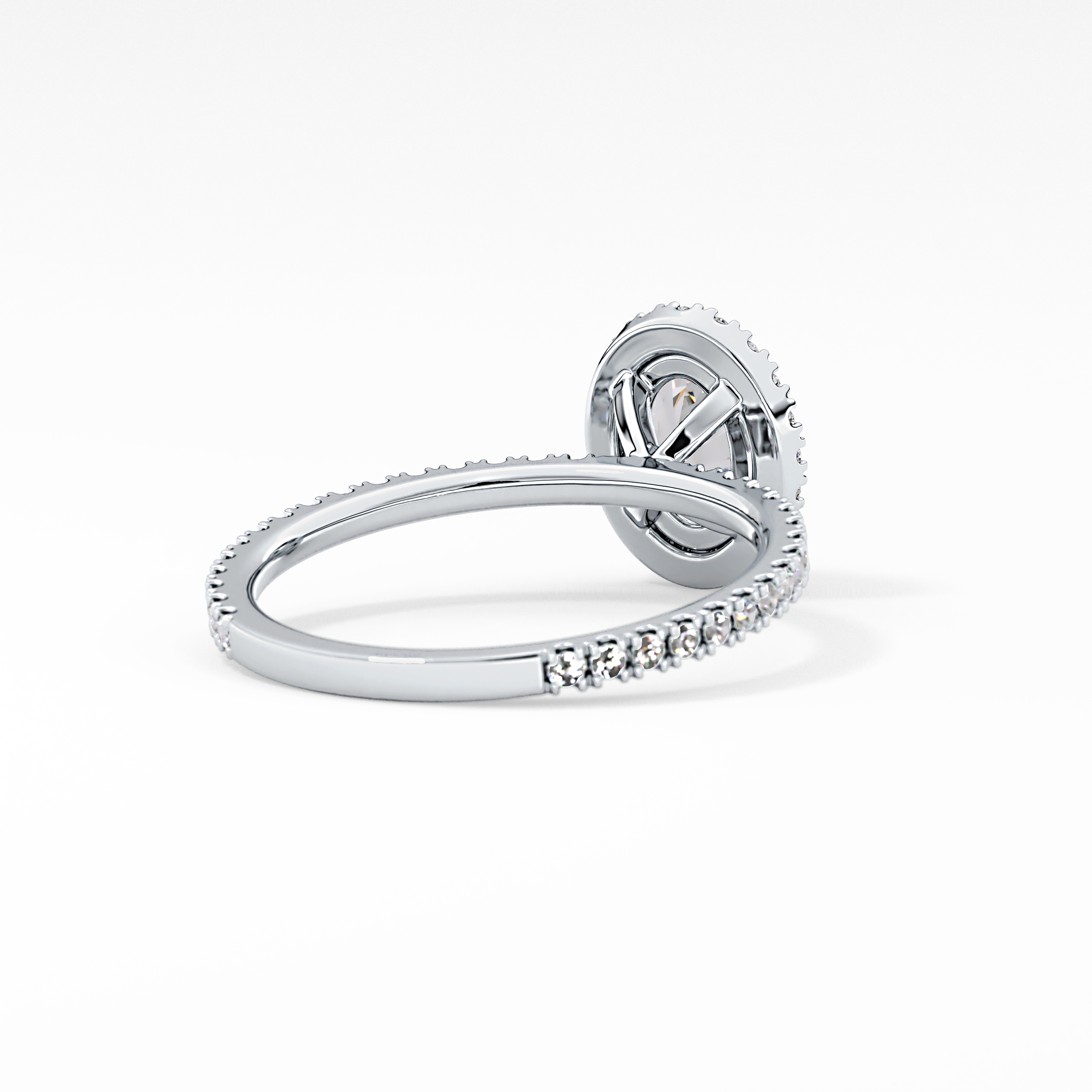 Oval Halo & Pave Lab Grown Diamond Engagement Ring