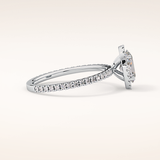 0.91 CT Oval Shaped Halo & Pave Moissanite Engagement Ring