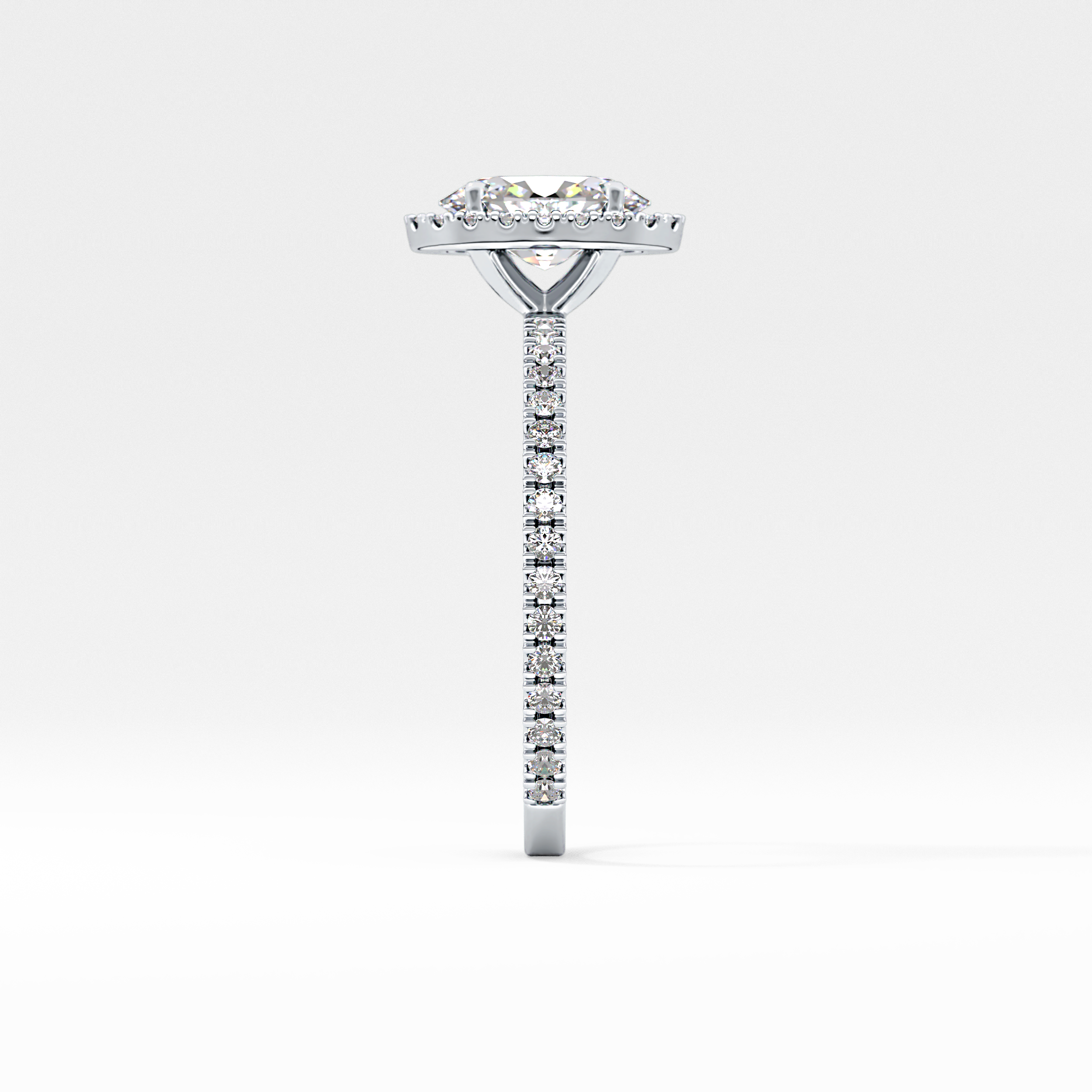 Oval Halo & Pave Lab Grown Diamond Engagement Ring