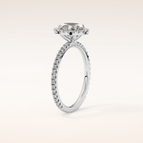 0.91 CT Oval Shaped Halo & Pave Moissanite Engagement Ring