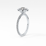 Oval Halo & Pave Lab Grown Diamond Engagement Ring