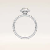 0.91 CT Oval Shaped Halo & Pave Moissanite Engagement Ring