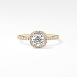 Cushion Halo & Pave Lab Grown Diamond Engagement Ring