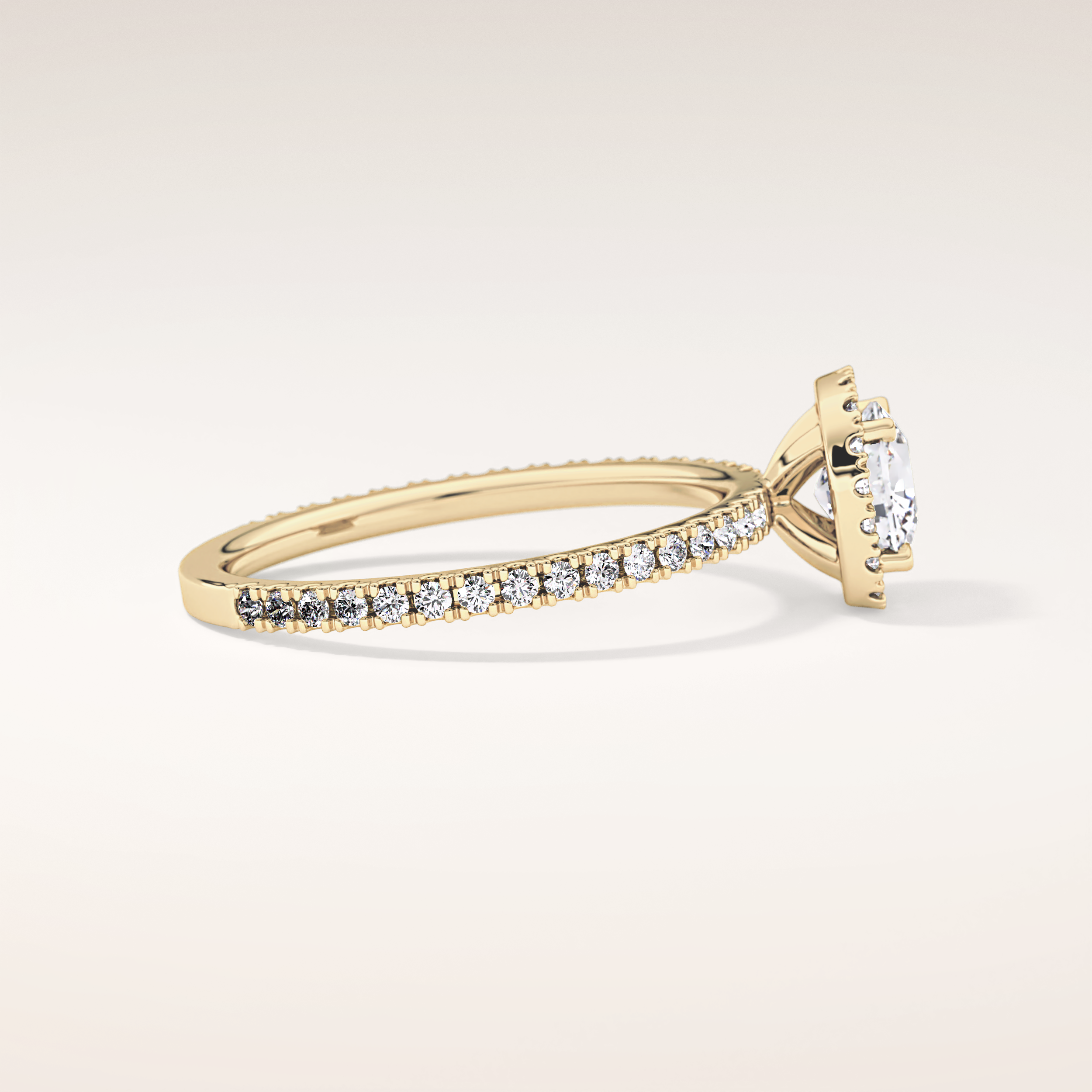 1.04 CT Cushion Shaped Halo Moissanite Engagement Ring