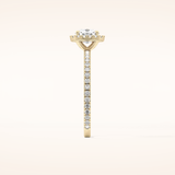 1.04 CT Cushion Shaped Halo Moissanite Engagement Ring
