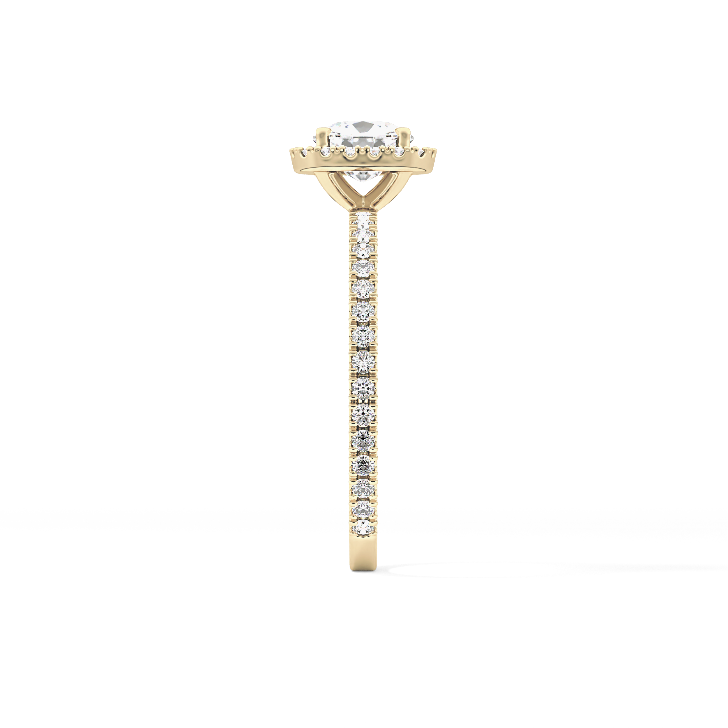 Cushion Halo & Pave Lab Grown Diamond Engagement Ring