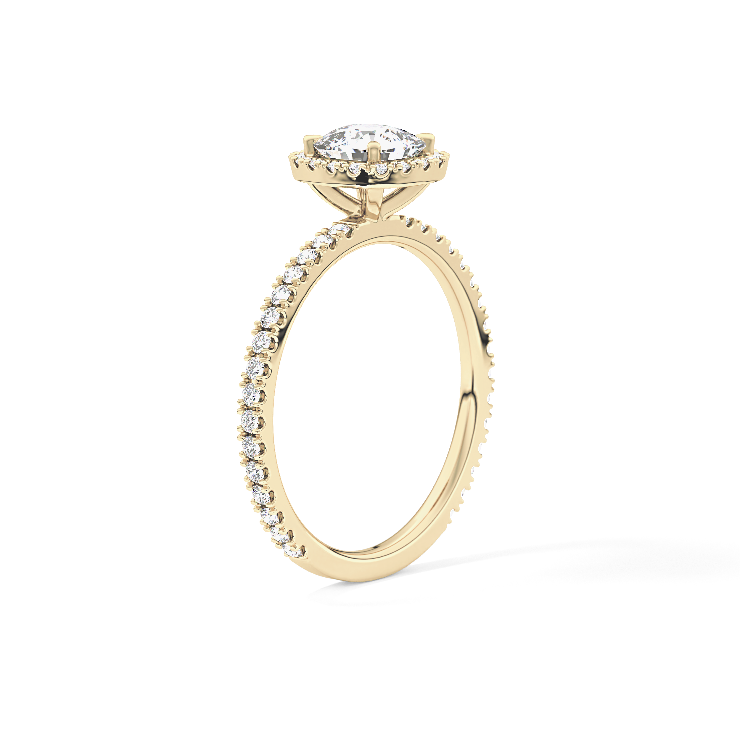 Cushion Halo & Pave Lab Grown Diamond Engagement Ring