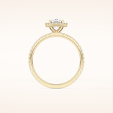 1.04 CT Cushion Shaped Halo Moissanite Engagement Ring