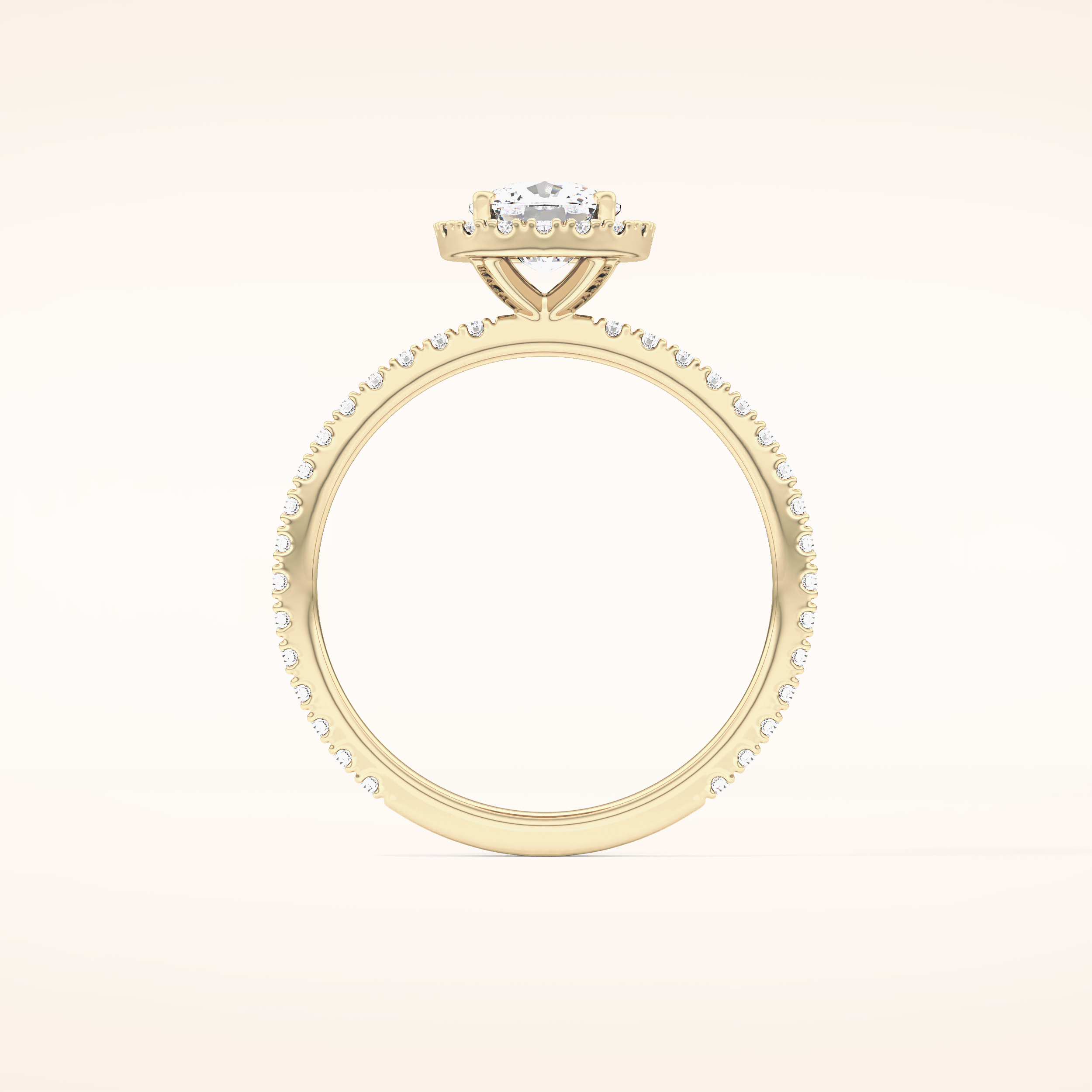 1.04 CT Cushion Shaped Halo Moissanite Engagement Ring