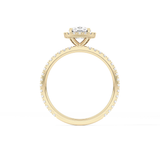 Cushion Halo & Pave Lab Grown Diamond Engagement Ring