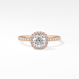 Cushion Halo & Pave Lab Grown Diamond Engagement Ring