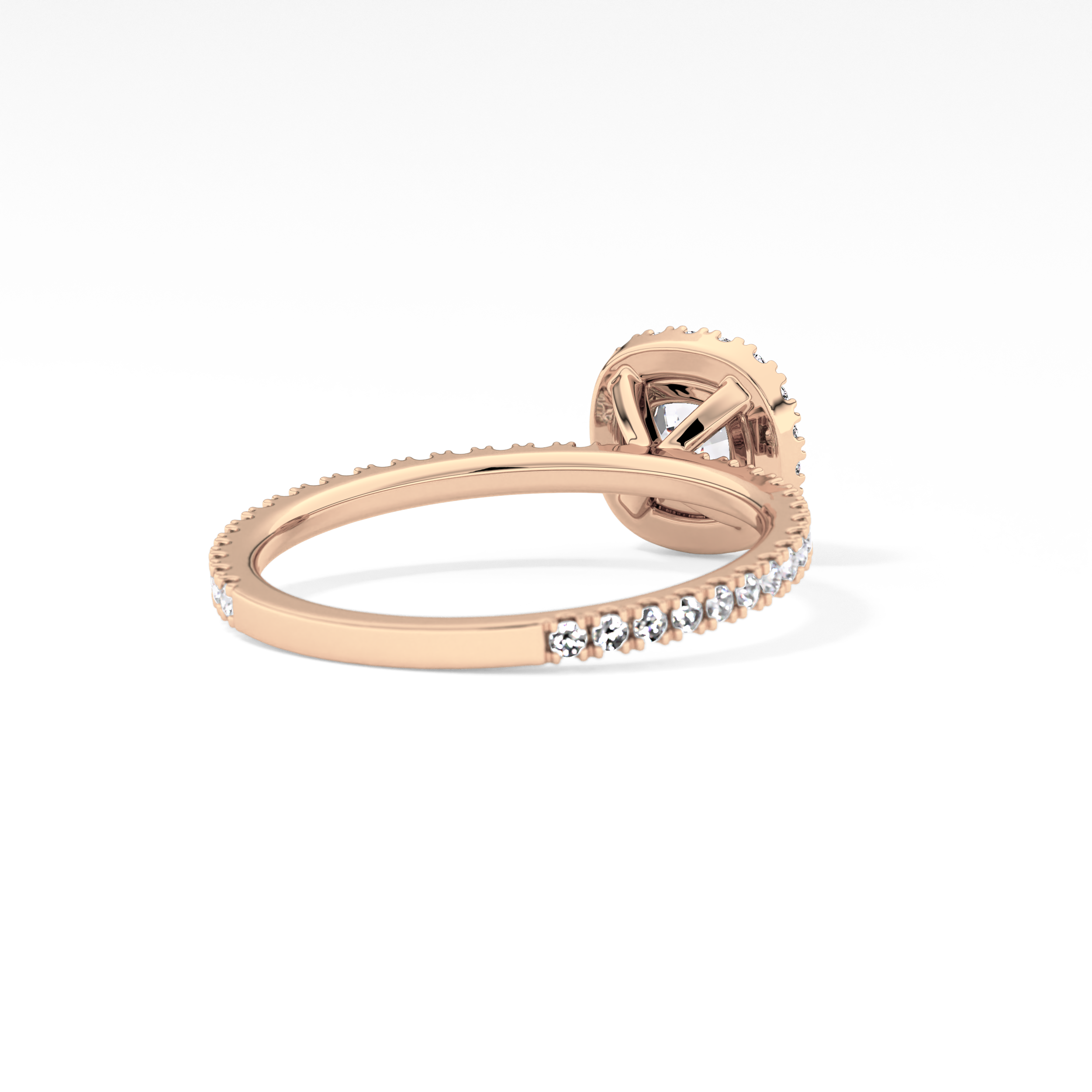 Cushion Halo & Pave Lab Grown Diamond Engagement Ring