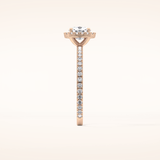 1.04 CT Cushion Shaped Halo Moissanite Engagement Ring