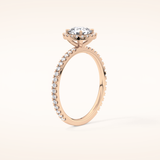 1.04 CT Cushion Shaped Halo Moissanite Engagement Ring