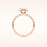 1.04 CT Cushion Shaped Halo Moissanite Engagement Ring