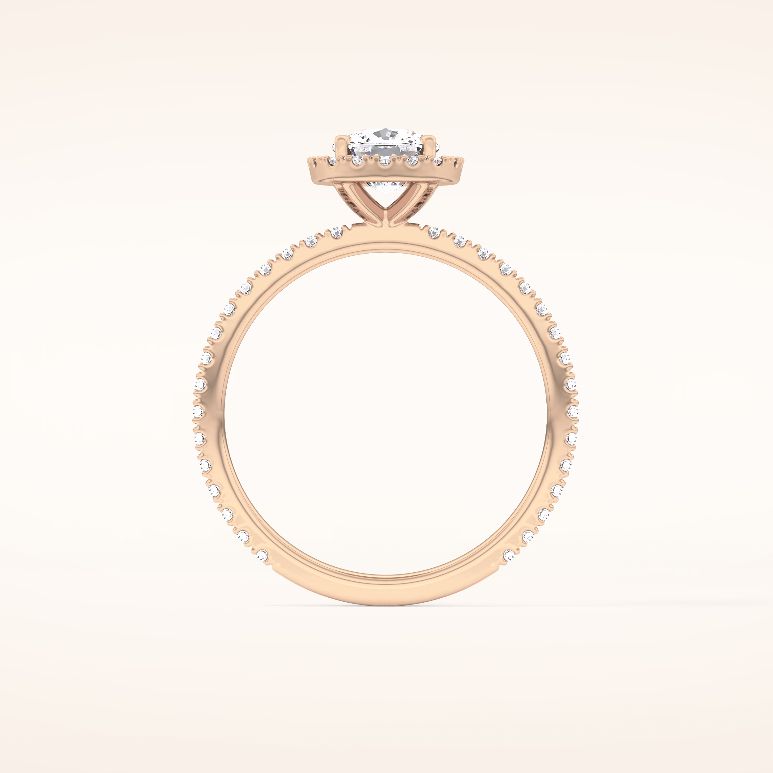 1.04 CT Cushion Shaped Halo Moissanite Engagement Ring