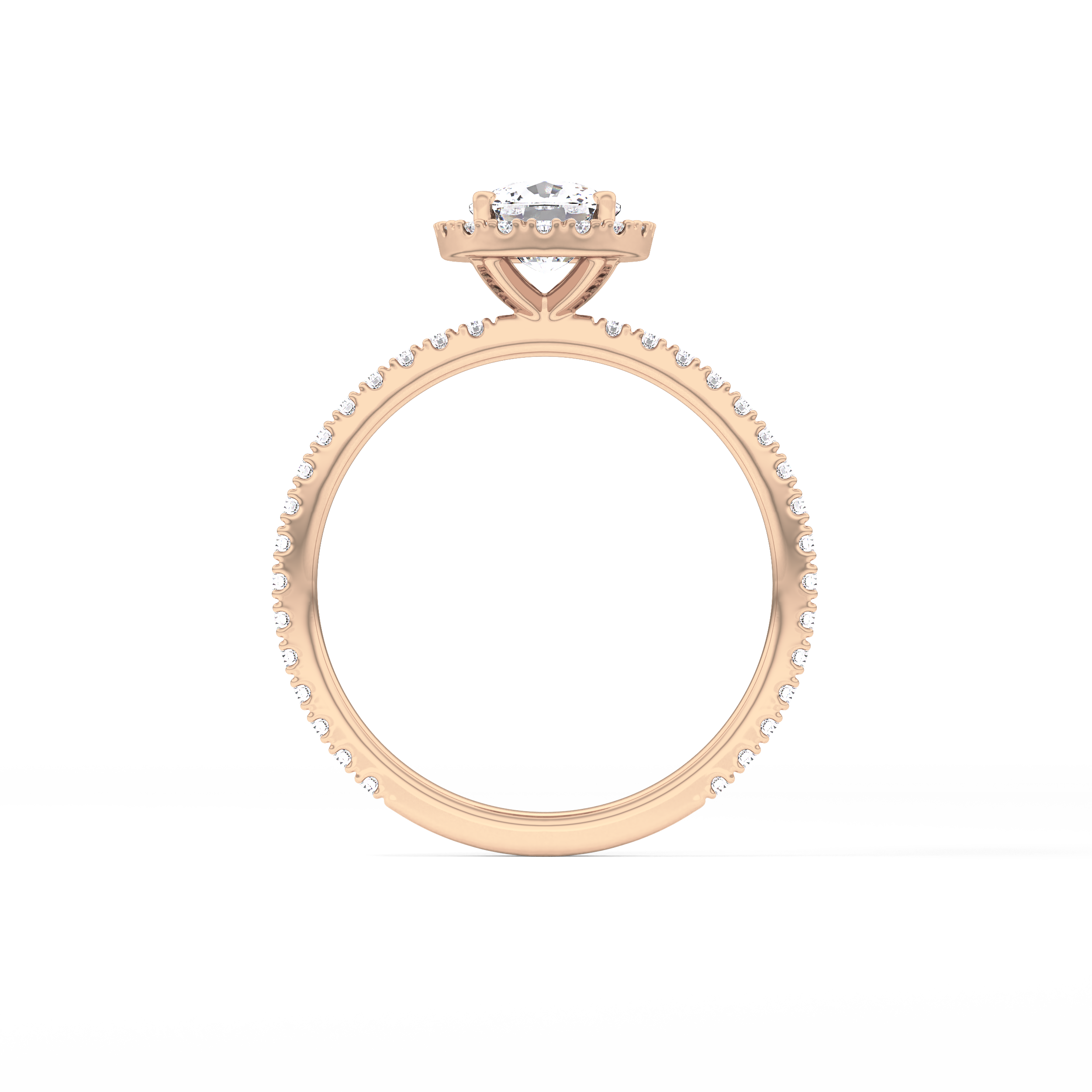 Cushion Halo & Pave Lab Grown Diamond Engagement Ring