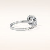 1.04 CT Cushion Shaped Halo Moissanite Engagement Ring