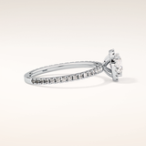 1.04 CT Cushion Shaped Halo Moissanite Engagement Ring