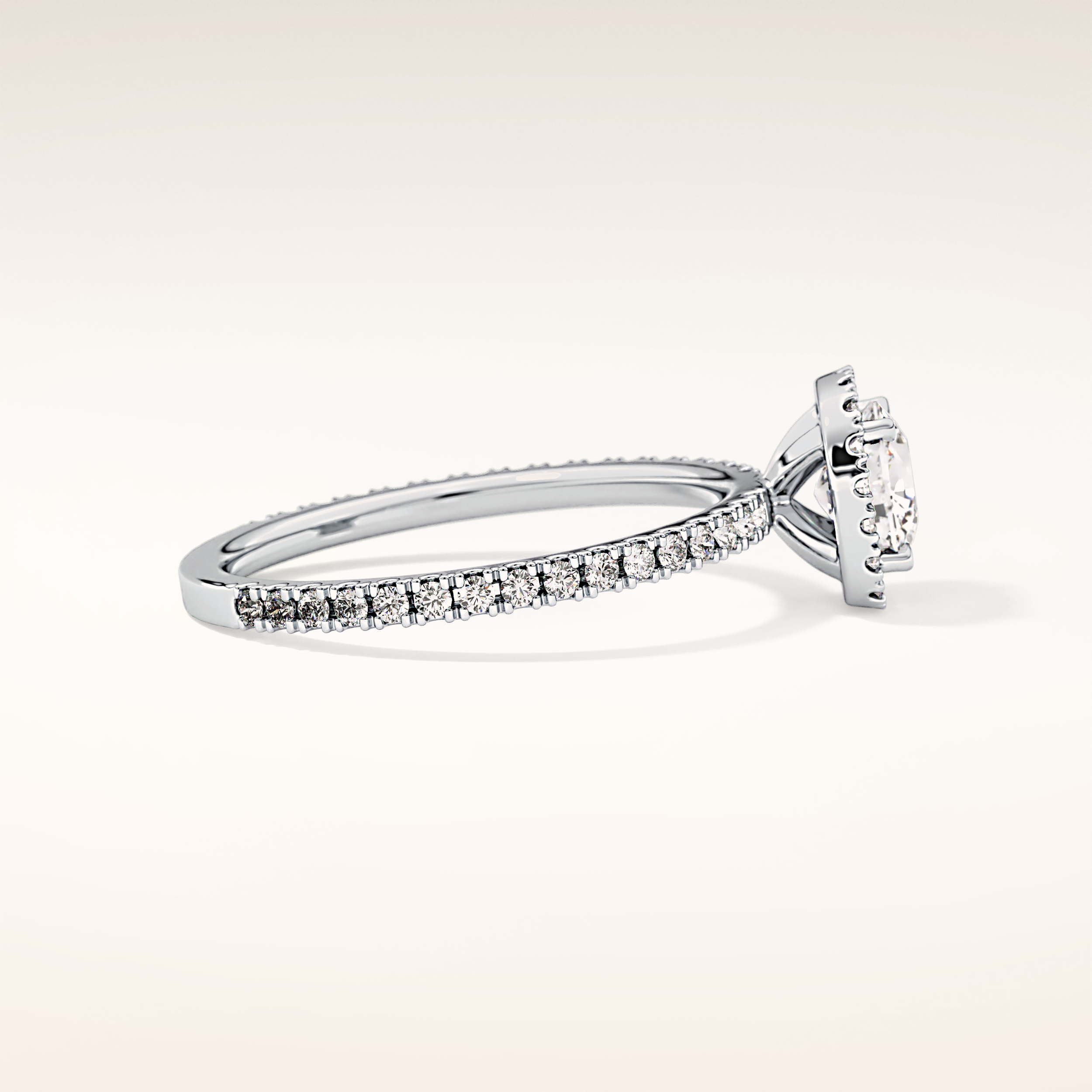 1.04 CT Cushion Shaped Halo Moissanite Engagement Ring