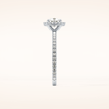 1.04 CT Cushion Shaped Halo Moissanite Engagement Ring
