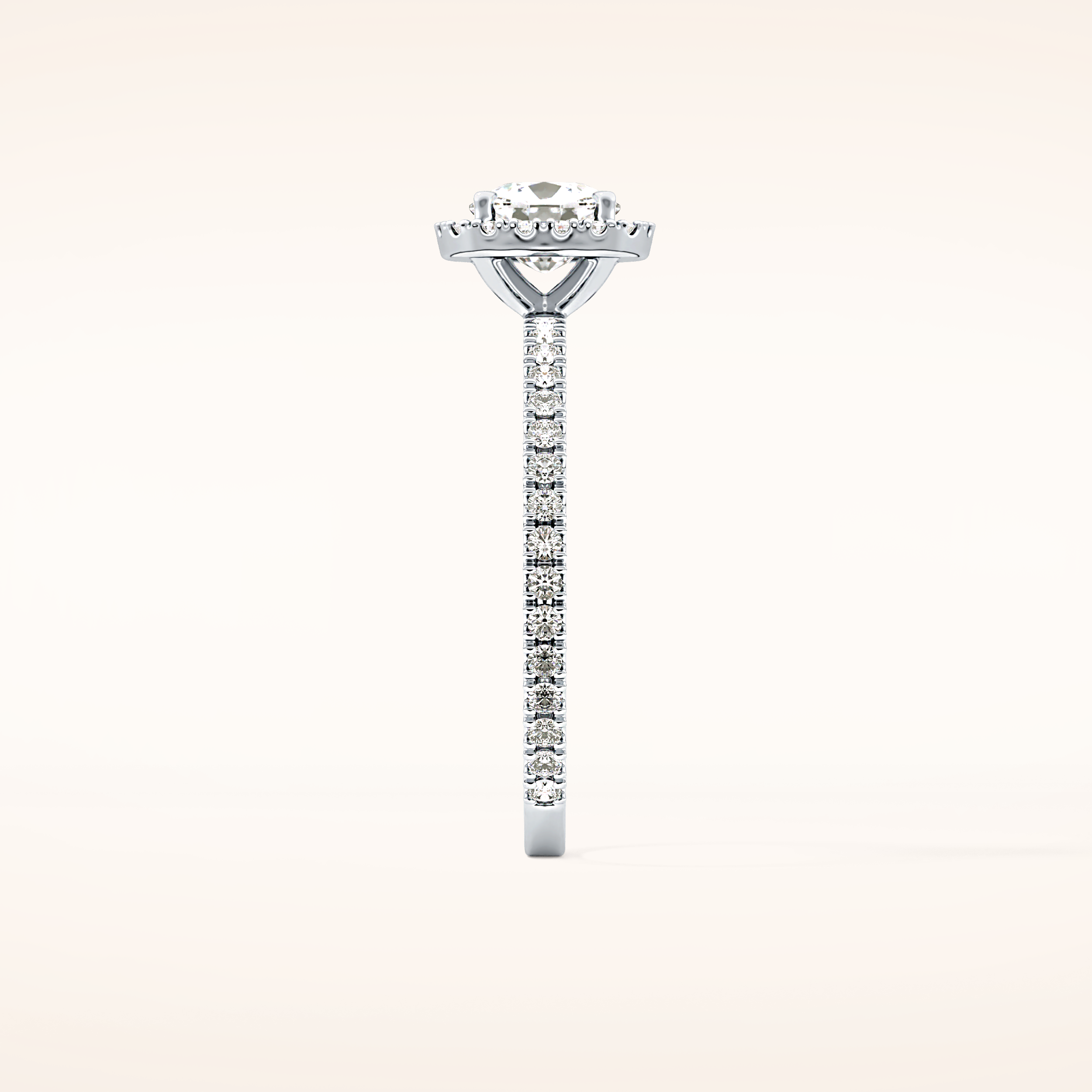 1.04 CT Cushion Shaped Halo Moissanite Engagement Ring